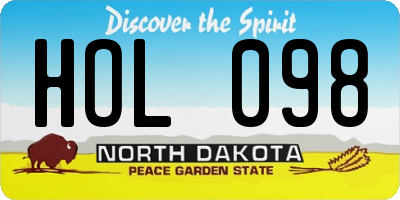 ND license plate HOL098