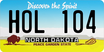 ND license plate HOL104