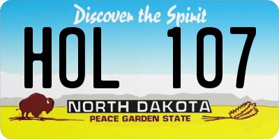 ND license plate HOL107