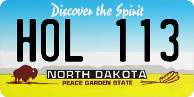 ND license plate HOL113