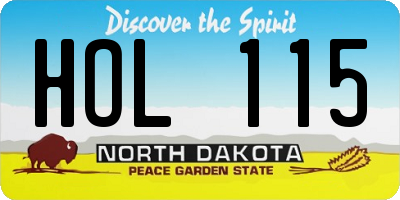 ND license plate HOL115