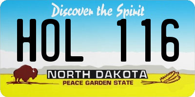 ND license plate HOL116