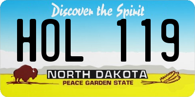 ND license plate HOL119