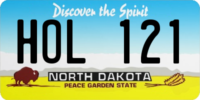 ND license plate HOL121