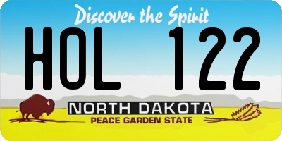 ND license plate HOL122