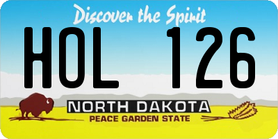 ND license plate HOL126