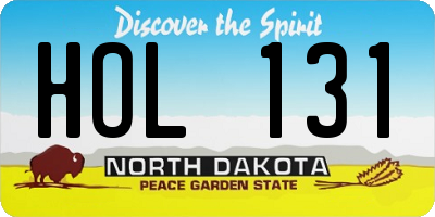 ND license plate HOL131