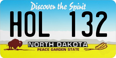 ND license plate HOL132