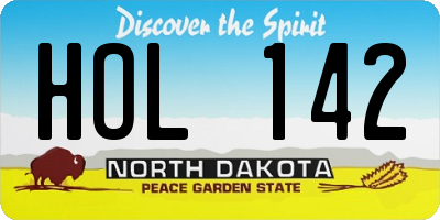 ND license plate HOL142