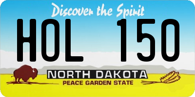 ND license plate HOL150