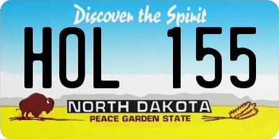 ND license plate HOL155