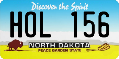 ND license plate HOL156