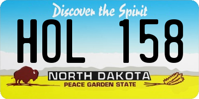 ND license plate HOL158