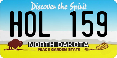 ND license plate HOL159