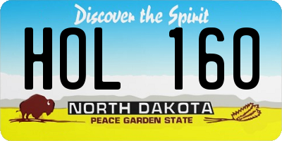 ND license plate HOL160
