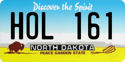 ND license plate HOL161