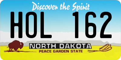 ND license plate HOL162