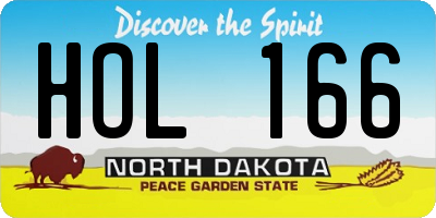 ND license plate HOL166