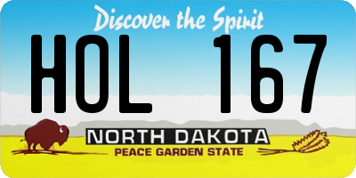 ND license plate HOL167