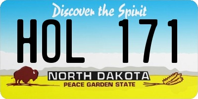 ND license plate HOL171