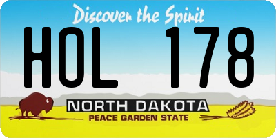 ND license plate HOL178