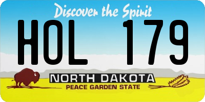 ND license plate HOL179