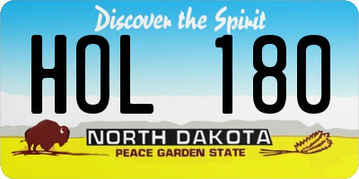 ND license plate HOL180