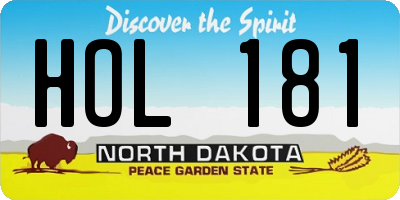 ND license plate HOL181