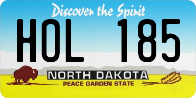ND license plate HOL185