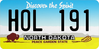 ND license plate HOL191