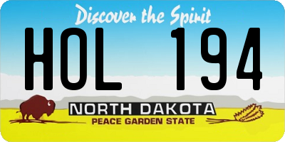 ND license plate HOL194