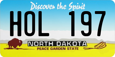 ND license plate HOL197