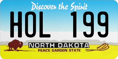 ND license plate HOL199