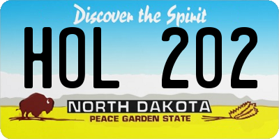 ND license plate HOL202