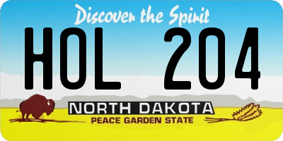 ND license plate HOL204