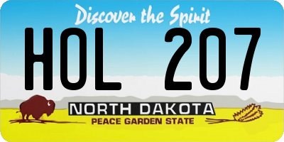 ND license plate HOL207