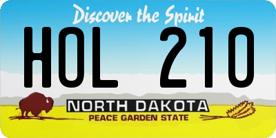 ND license plate HOL210