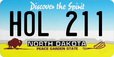 ND license plate HOL211
