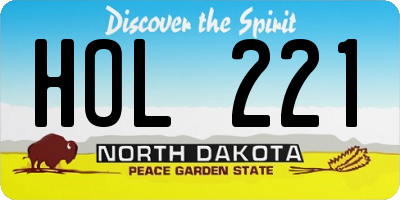 ND license plate HOL221