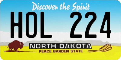 ND license plate HOL224