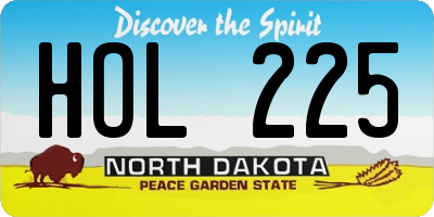 ND license plate HOL225