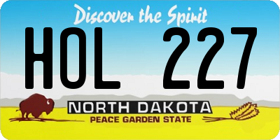 ND license plate HOL227
