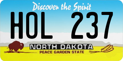 ND license plate HOL237