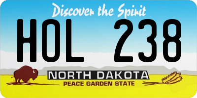 ND license plate HOL238
