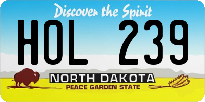 ND license plate HOL239