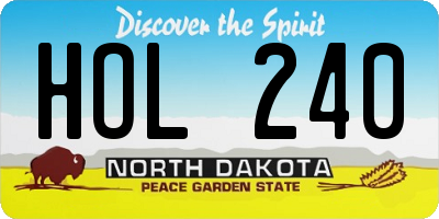 ND license plate HOL240