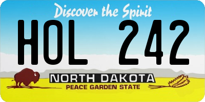 ND license plate HOL242