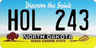 ND license plate HOL243
