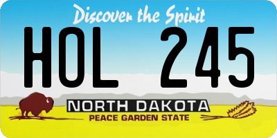 ND license plate HOL245