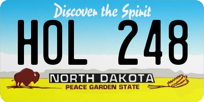 ND license plate HOL248